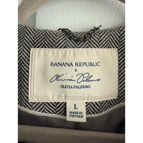 Banana Republic x Olivia Palermo Belted Cape HerringboneTrench Size Large - Picture 3 of 8